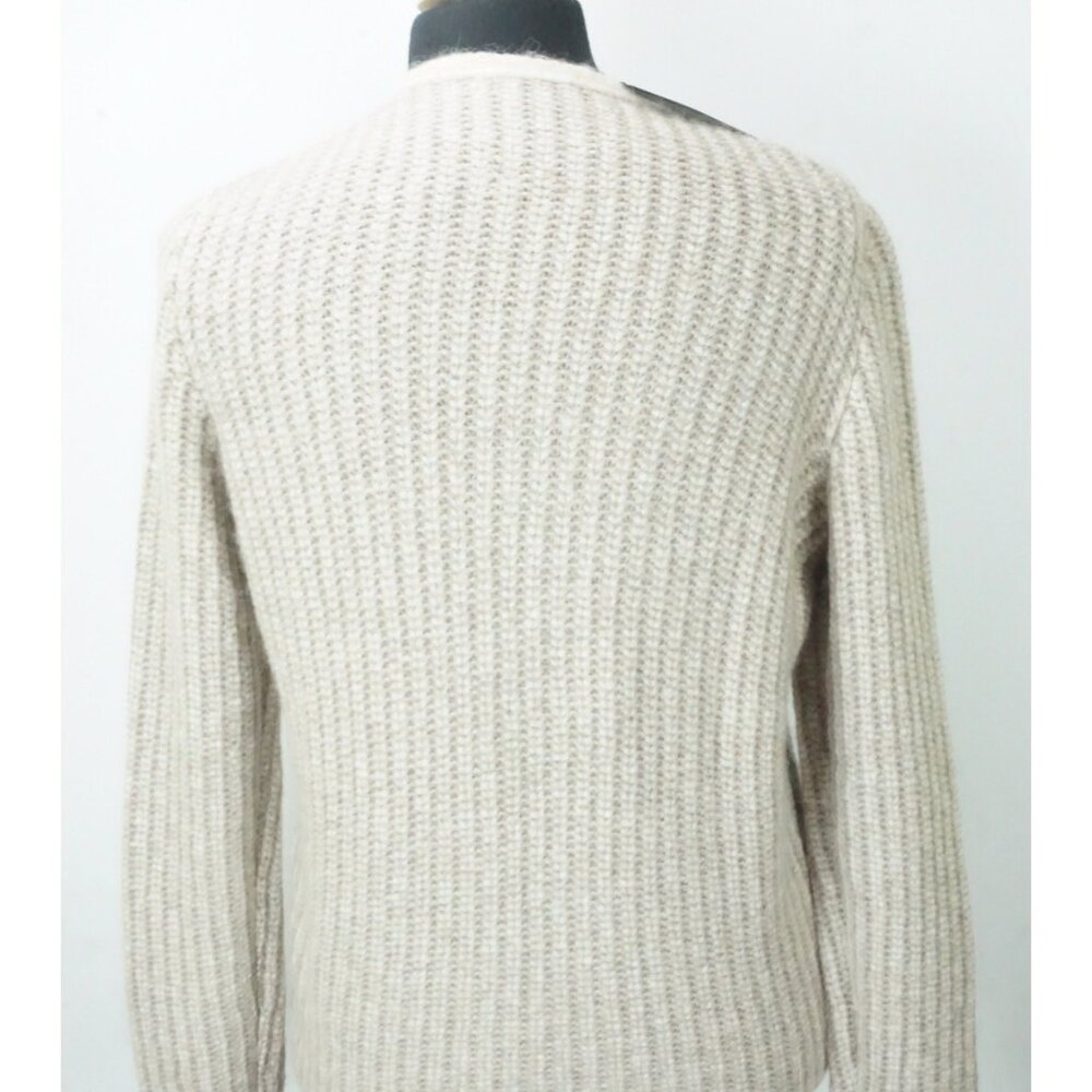 Giorgio Armani Black Label Beige 100% Cashmere Zip Up Sweater Sz 48 NEW - Picture 3 of 7